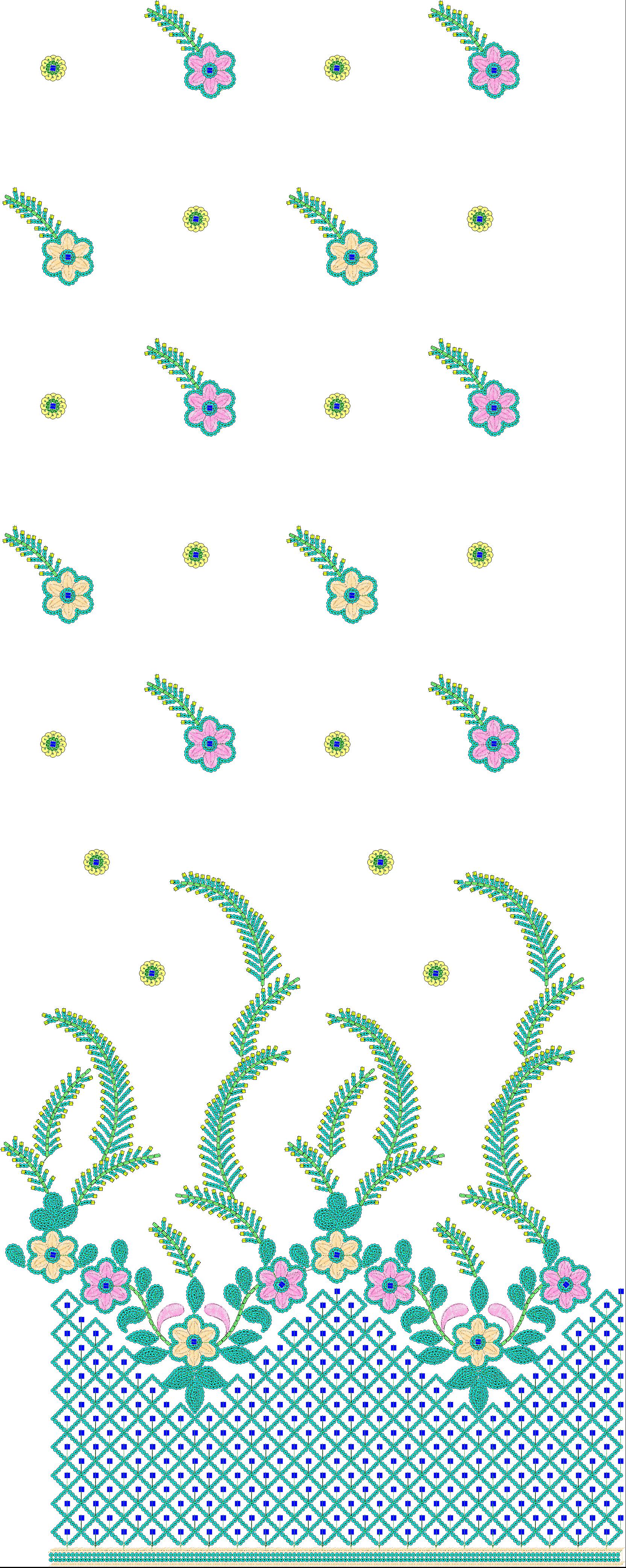 beads designs allover garment daman flowers